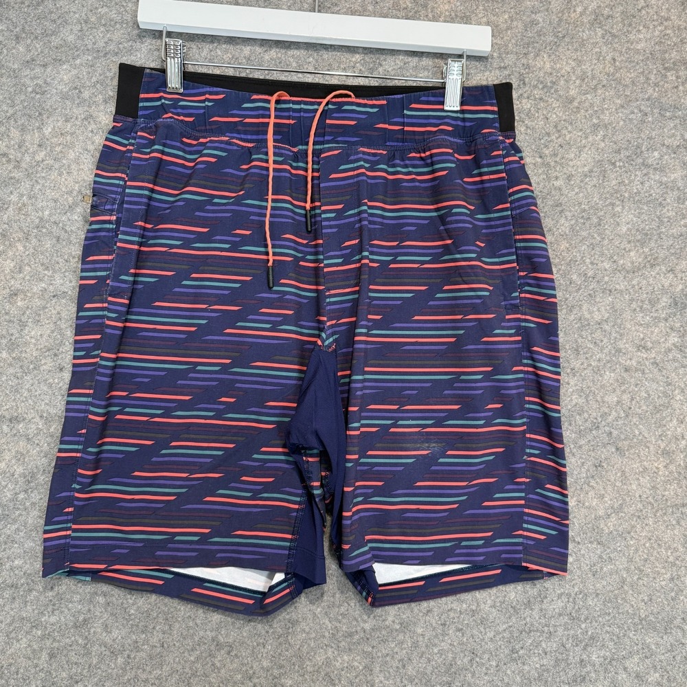 Lululemon Performance Shorts Mens‎ Medium ? Striped Gym Train Workout Run 9" Ins